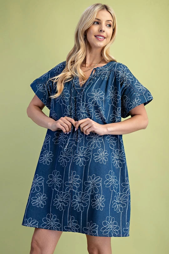 Daisy denim mini dress
