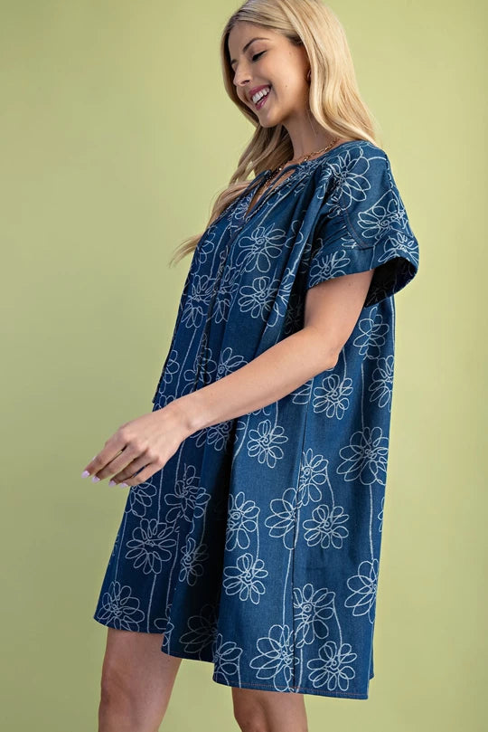 Daisy denim mini dress