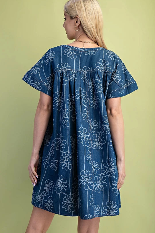 Daisy denim mini dress