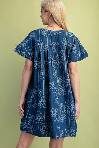 Daisy denim mini dress