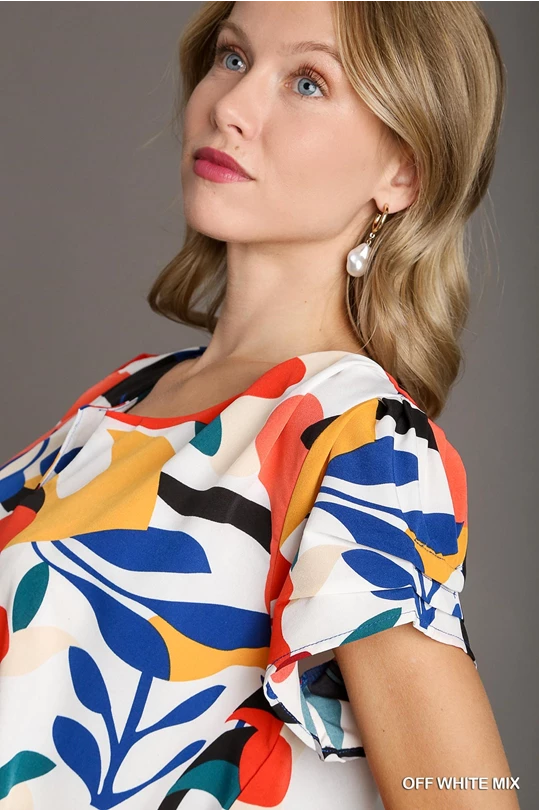 Colorful abstract print top