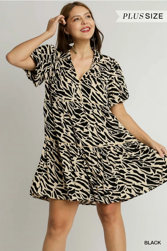Black and Cream animal print dress