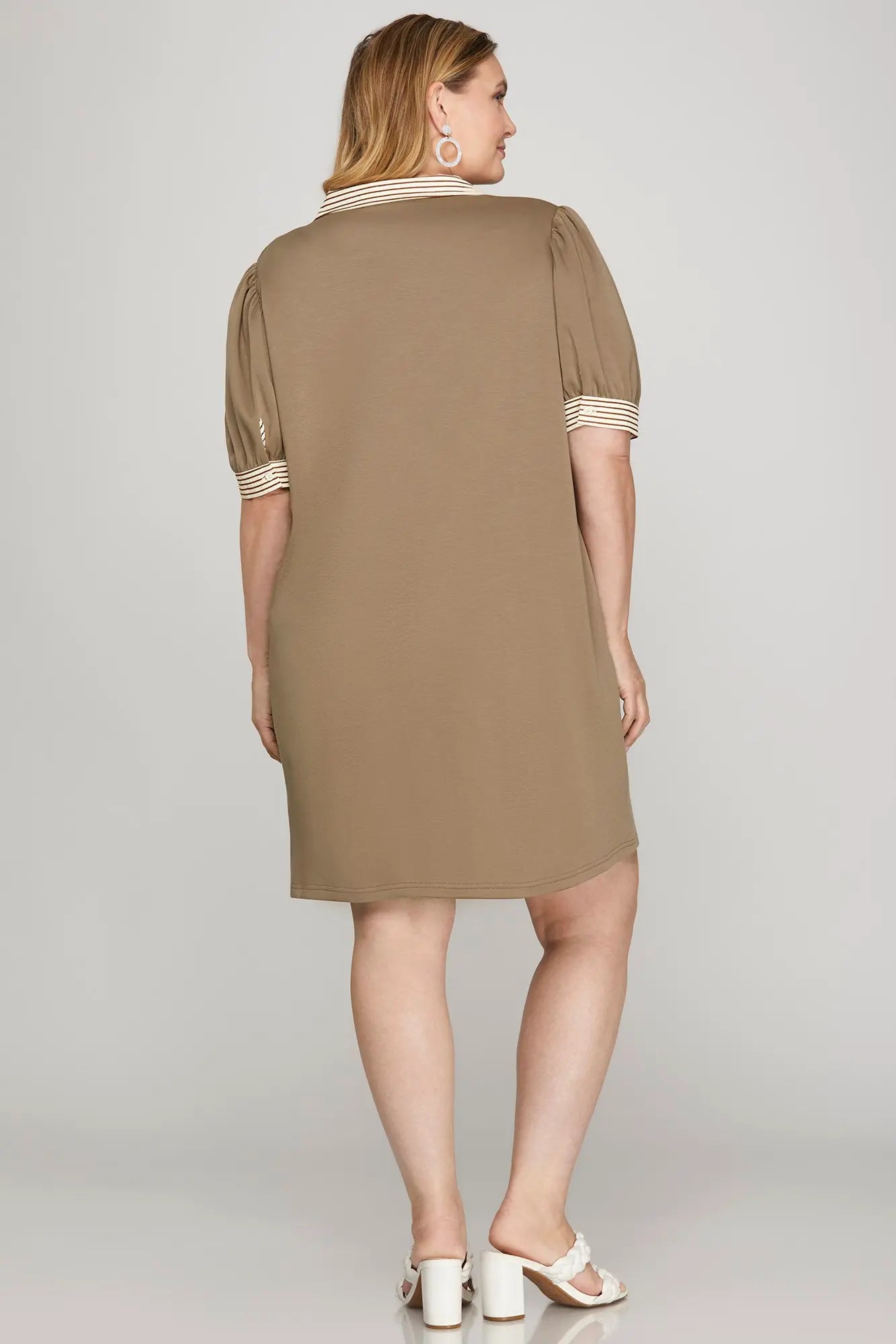 Mocha Plus size mini dress