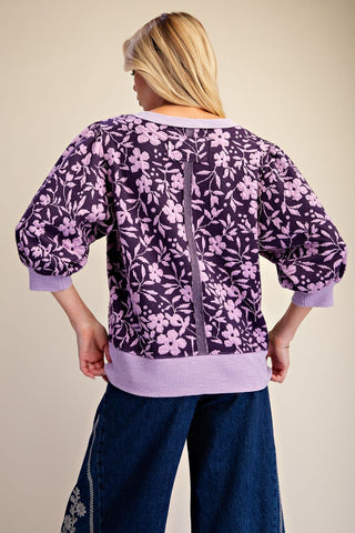 Easel Purple Knit Top