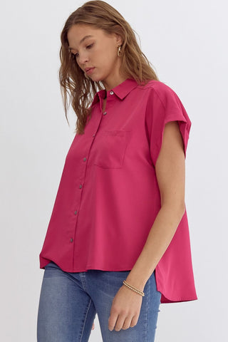Entro Hot Pink Short Sleeve Blouse