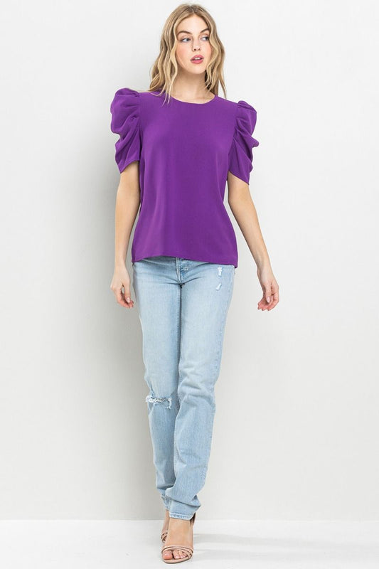 Purple crew neck top