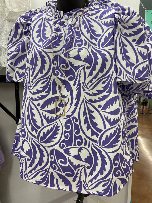 Purple print top