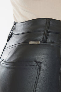 Ledger faux leather pants