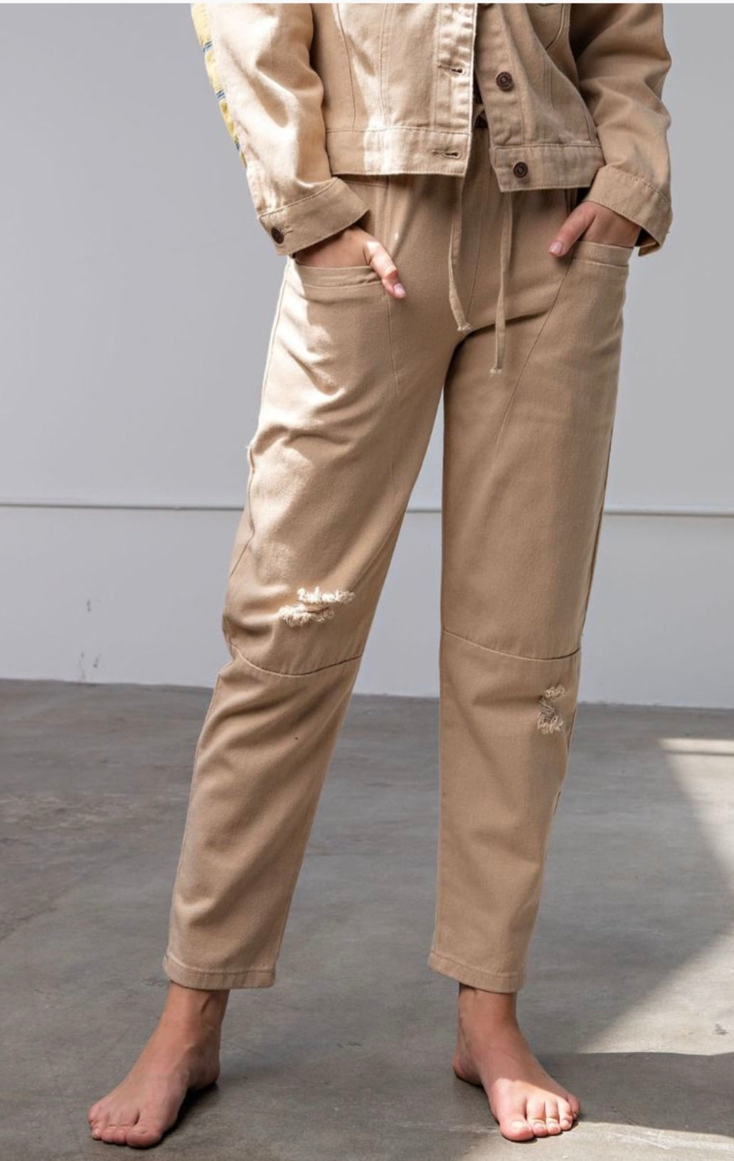 Khaki twill pants