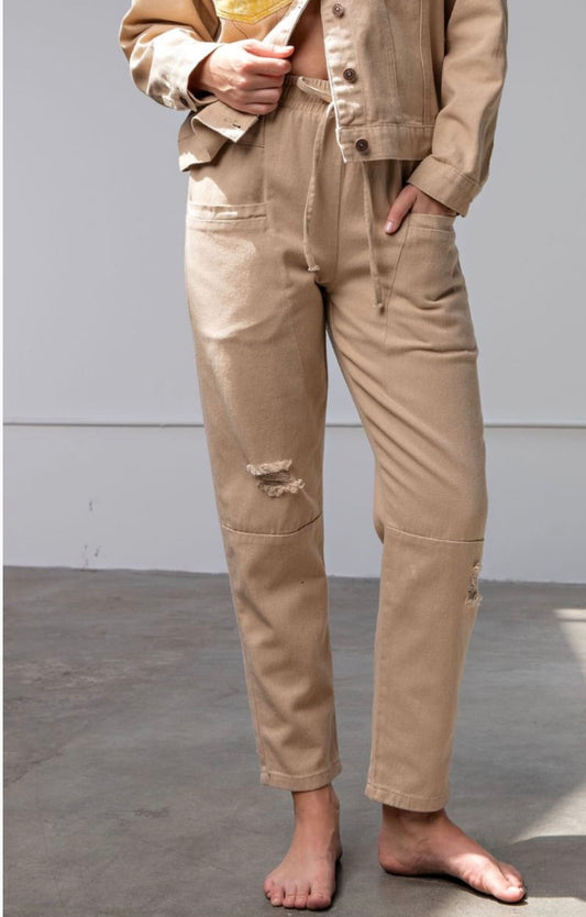 Khaki twill pants